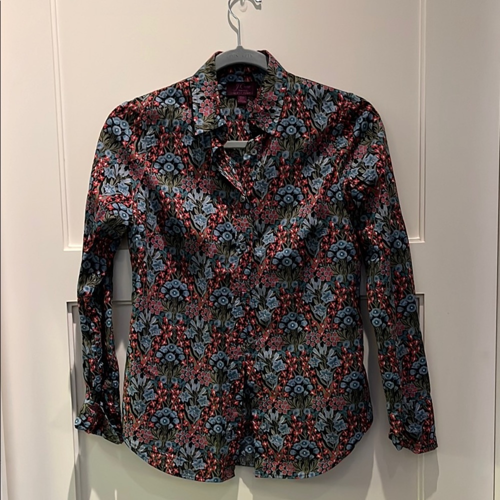 J Crew Liberty Floral Button-Up Shirt - Size 00